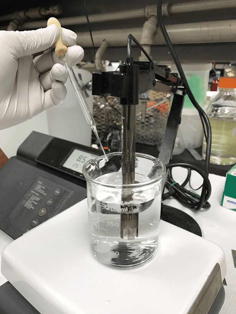 Bilden från mätningen av DNA-halt i en Nanodrop i labbet © Timo Menke 2017